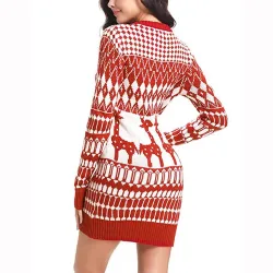 Christmas long sweater - mini dressJurken