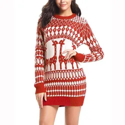 Pull de Noël longue - mini robe
