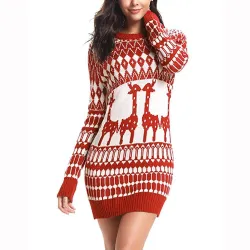 Christmas long sweater - mini dressJurken