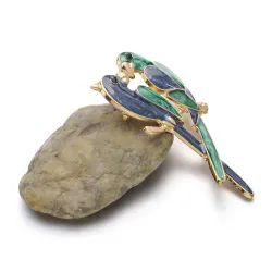 Double perroquet - broche élégante