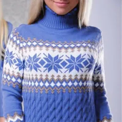 Winter long sweater - mini dress with turtleneckJurken