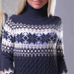 Winter long sweater - mini dress with turtleneckJurken