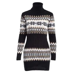 Winter long sweater - mini dress with turtleneckJurken