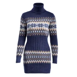 Winter long sweater - mini dress with turtleneckJurken