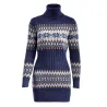 Winter long sweater - mini dress with turtleneckJurken