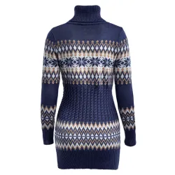 Winter long sweater - mini dress with turtleneckJurken