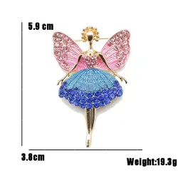 Ange volant en cristal - broche