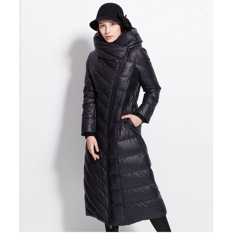 Hiver imperméable long manteau - veste en bas avec capuche - plus taille