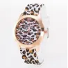 Modieus roestvrijstalen horloge met luipaardpatroon - siliconenbandHorloges