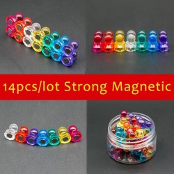 N35 - magnetische neodymium punaises pinnen - koelkastmagneten - 14 stuksKoelkastmagneten