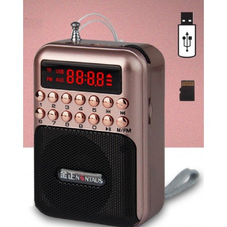 Portable - mini radio rechargeable - carte TF support - USB - lecteur MP3
