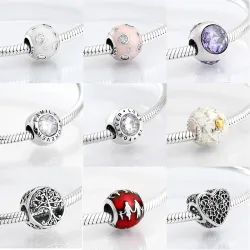 925 Argent sterling - perles rondes pour bracelet