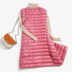 Fall - winter ultralight long down vestJackets
