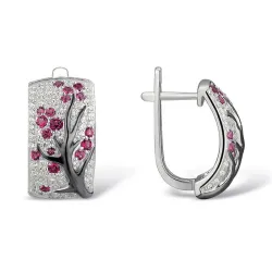 Rose flowers - luxury earrings with cubic zirconiaOorbellen