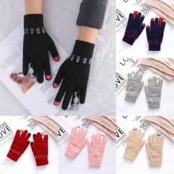 Gants chauds tricotés avec fonction écran tactile