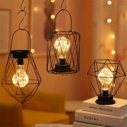 Vintage wrought iron lantern - night light - LED table lampVerlichting