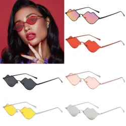 Lunettes de soleil en forme de lèvres avec cadre en métal