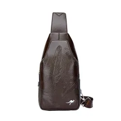 Sac en cuir crossbody tendance avec motif feuilles