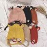 Wintermuts met kleine rendierhoorns en oren - gebreide muts voor kinderenPetjes & mutsjes
